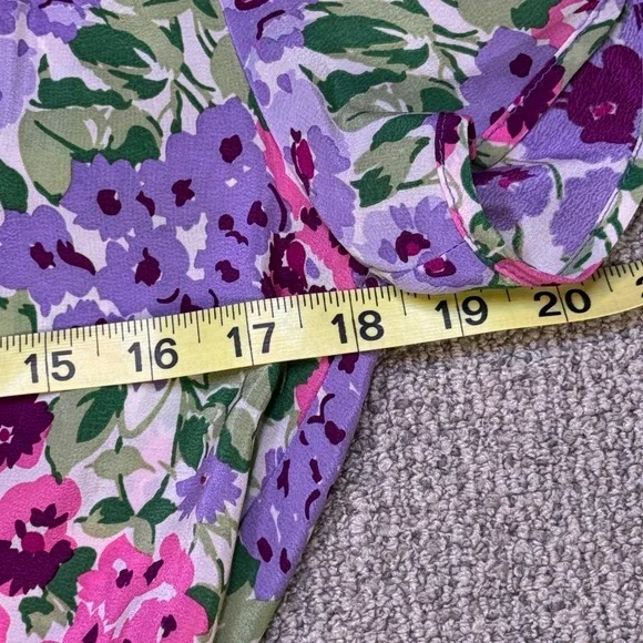 Amanda Uprichard Silk Floral Puff Sleeve Mini Dress S Multicolor NWOT Boho - Picture 7 of 10